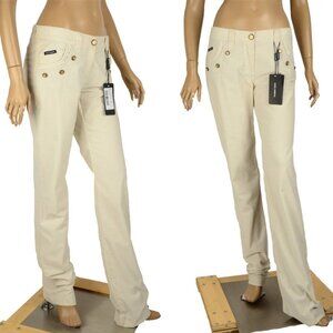 DOLCE & GABBANA CORDUROY PANTS SIGNATURE HARDWARE sz IT 42 US 6